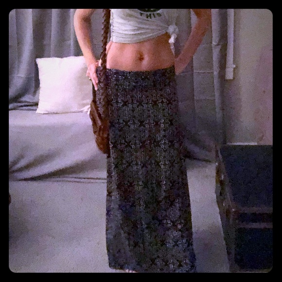 ❤️SALE❤️Boho navy and cream maxi skirt. - Picture 1 of 8